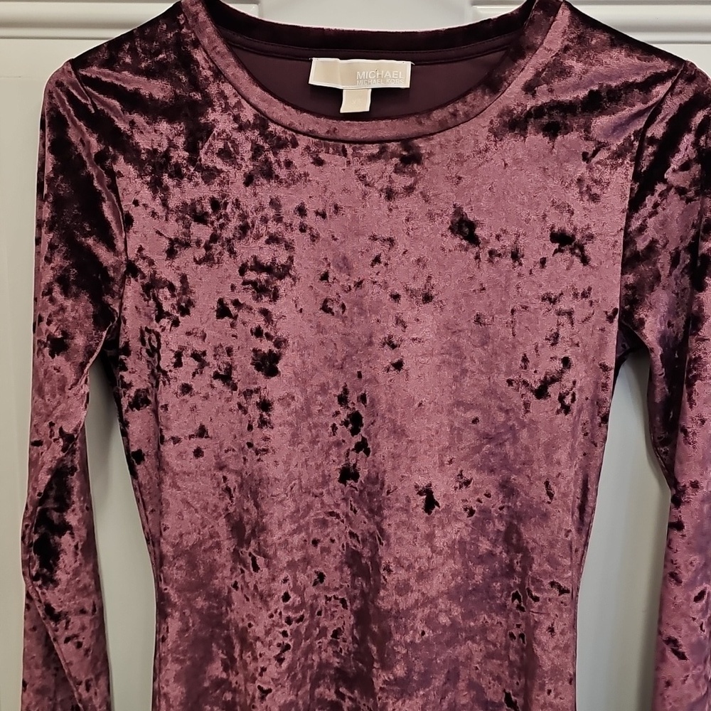 Michael Kors, Plum, Velvet, Long Sleeve, Dress, Holiday, Party, Prom, Formal